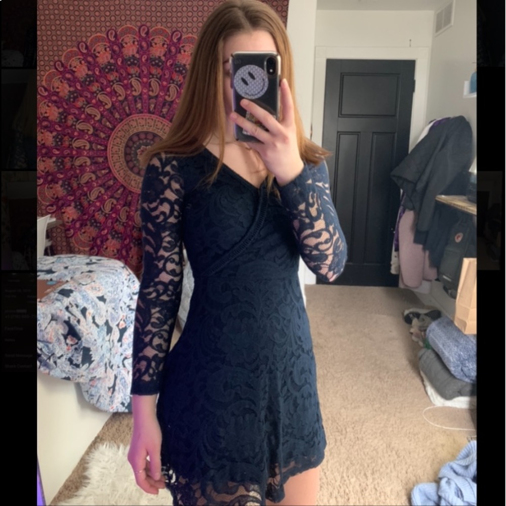 blue lace dress